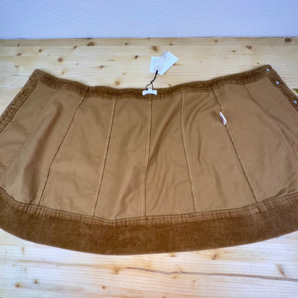 A Loves A Brown Corduroy Button Front Mini Skirt Size 4 High Waist Casual - Picture 7 of 7